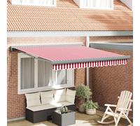 Vidaxl Auvent Rétractable Automatique Rayé Rouge Et Blanc 300x250 Cm
