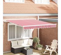 Vidaxl Auvent Rétractable Automatique Rayé Rouge Et Blanc 350x250 Cm