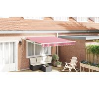 vidaXL Auvent rétractable Automatique rayé Rouge et Blanc 350x250 cm