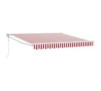 vidaXL Auvent rétractable Automatique rayé Rouge et Blanc 350x250 cm