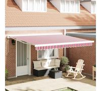 Vidaxl Auvent Rétractable Automatique Rayé Rouge Et Blanc 400 X 300 Cm