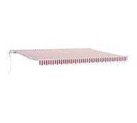 vidaXL Auvent rétractable Automatique rayé Rouge et Blanc 450x300 cm