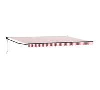 vidaXL Auvent Rétractable Automatique Rayé Rouge et Blanc 500X300 cm Résistant à l'eau Résistant aux UV Ombre Extérieure Parasol de Patio Balcon Abri de Jardin Housse de Remplacement Grand Soleil