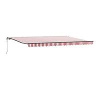 vidaXL Auvent Rétractable Automatique Rayé Rouge et Blanc 500x350 cm