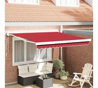 Vidaxl Auvent Rétractable Automatique Rouge 300x250 Cm, Tissu De Remplacement Auvent Vidaxl Pour Cadre 3x2,5 M Rouge
