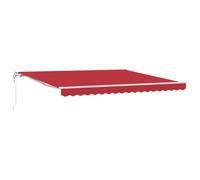 Vidaxl Auvent Rétractable Automatique Rouge 400x350 Cm, Tissu De Remplacement Pour Auvent Vidaxl 4x3,5 M Rouge