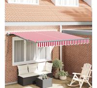 vidaXL Auvent rétractable Automatique Rouge et Blanc 300x250 cm