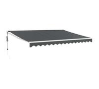 vidaXL Auvent rétractable automatique – Tissu et aluminium – Résistant aux UV – Anthracite 5x3 m