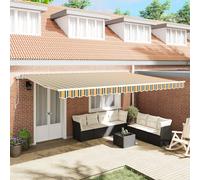 Vidaxl Auvent Retractable Automatique Vert Et Jaune 500x300 Cm, Tissu De Remplacement Pour Auvent Vidaxl De 5x3 M Vert Et Jaune