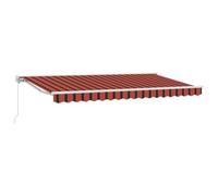 vidaXL Auvent rétractable avec des Rayures Orange et Noir, Dimensions 4 x 2 m, Cadre en Aluminium résistant à l'eau et aux UV, Finition en Poudre. Ombre de Patio Manuelle, Tissu Anti-Fade. À Monter s