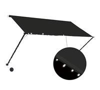 vidaXL Auvent Rétractable avec LED Store de Terrasse Balcon Jardin Extérieur Résistant aux UV Ombrage des Fenêtres 250x150 cm Anthracite