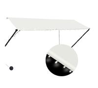 vidaXL Auvent Rétractable avec LED Store de Terrasse Balcon Jardin Extérieur Résistant aux UV Ombrage des Fenêtres 300x150 cm Crème