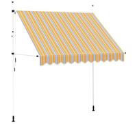 vidaXL Auvent rétractable manuel 250 cm - rayures jaunes et bleues