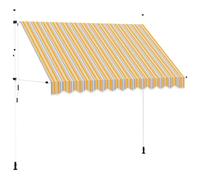 Auvent rétractable manuel 300 cm Rayures jaunes et bleues Jaune et bleu G