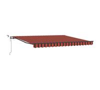 vidaXL Auvent Rétractable avec Orange et Marron 400 × 350 cm Tissu, Auvent de Balcon, Ombre rétractable Moderne, Protection Contre Le Soleil, Ajustable, barrière Contre Les intempéries