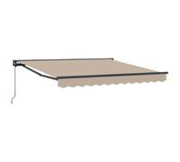 vidaXL Auvent Rétractable Beige 300x250 cm Tissu, Auvent rétractable Contemporain, matériaux résistants à l'eau, Protection UV, Solution de canopée extérieure
