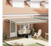 Vidaxl Auvent Rétractable Beige 4,5 × 3 M Polyester Et Métal