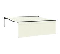 vidaXL Auvent Rétractable Crème 400 × 300 cm Polyester et Aluminium, Solution d'ombre extérieure Ajustable, auvent rétractable Moderne, Toile en Polyester résistante UV pour Jardin et terrasse