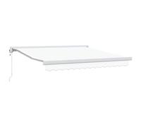 vidaXL Auvent Rétractable Blanc 300 x 250 cm Tissu, Métal, Bâche de Jardin Moderne, auvent rectangulaire rétractable, Ombre Ajustable pour Maison ou Commerce