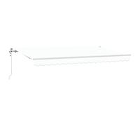 vidaXL Auvent rétractable Blanc électrique 4 x 2 m, en métal, Tissu en Polyester, imperméable, résistant aux UV, Anti-décoloration, Design Moderne, Montage Mural, avec Cadre revêtu en Poudre et Bras