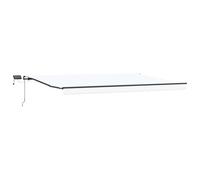 vidaXL Auvent Rétractable Blanc 500 ×300 cm Tissu, Auvent de Patio réglable, Couverture extérieure Moderne, résistant aux UV, Protection météo pour balcons