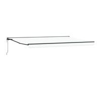 Vidaxl Auvent Rétractable Blanc 500x300 Cm Tissu Et Aluminium