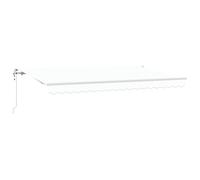 vidaXL Auvent rétractable Blanc électrique 4 x 2 m, en métal, Tissu en Polyester, imperméable, résistant aux UV, Anti-décoloration, Design Moderne, Montage Mural, avec Cadre revêtu en Poudre et Bras