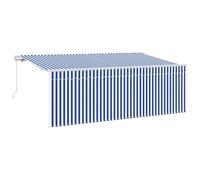Vidaxl Auvent Rétractable Bleu Et Blanc 400 X 200 Cm Tissu