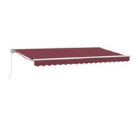 vidaXL Auvent rétractable Bourgogne 350 x 200 cm, résistant aux UV et à l'eau, en Tissu Polyester et Aluminium revêtu de Poudre. C'est Un auvent Manuel réglable Qui s'installe au Mur. Parfait pour CR