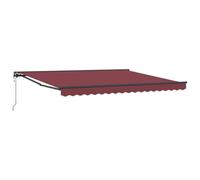 vidaXL Auvent rétractable Bourgogne en Toile de Polyester 4 x 3 m, imperméable, résistant aux UV et à la décoloration, avec Un Cadre en Aluminium. Une Solution d'ombre Manuelle à Fixer au Mur, finiti