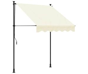 vidaXL Auvent rétractable crème 150x150 m Tissu et Acier