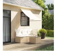 vidaXL Auvent rétractable crème 150x150 m tissu et acier