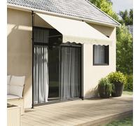 vidaXL Auvent Rétractable, Store avec Hauteur Réglable, Marquise Soleil de Balcon, Banne de Jardin Terrasse Patio, Crème 200x115 cm Tissu et Acier