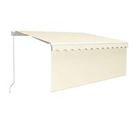 vidaXL Auvent rétractable 3 x 2,5 m Polyester Crème