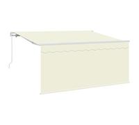 vidaXL Auvent rétractable crème 3 x 2m. Tissu résistant aux UV, se Fixe au Mur. Réglage à la Main, Cadre en Aluminium. Il résiste à l'eau et ne se décolore Pas. Idéal pour Le Jardin ou Le Balcon, ave