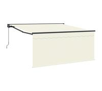 vidaXL Auvent Rétractable Crème 300 x 250 cm Polyester et Aluminium, Auvent rétractable pour Jardin et terrasse, Moderne, Durable, résistant aux UV, Solutions d'ombre extérieure