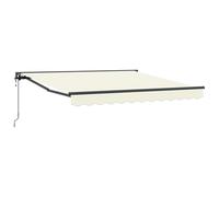 vidaXL Auvent Rétractable Crème 350x250 cm Tissu, Auvent rétractable Contemporain, matériaux résistants à l'eau, Protection UV, Solution de canopée extérieure