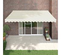 Vidaxl Auvent Rétractable Crème 4,5x3 M Tissu Et Aluminium