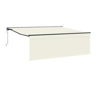 vidaXL Auvent Rétractable Crème 400 × 300 cm Tissu, Auvent de Jardin, Moderne, résistant UV et à l'eau, Solution d'ombre rétractable, Protection Solaire, abri extérieur