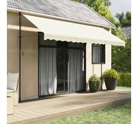 Vidaxl Auvent Rétractable Crème 400x150 M Tissu Et Acier