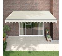 Vidaxl Auvent Rétractable Crème 4x3 M Tissu Et Aluminium