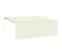 vidaXL Store Manuel 4 x 2m crème Blanc Marron en Tissu Polyester, avec Un Cadre en Aluminium résistant aux UV. Il est déperlant et Facile à Nettoyer. Parfait pour ombrager Ton Balcon, il a des accoud
