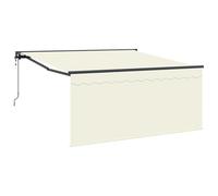 vidaXL Auvent Rétractable Crème et Anthracite 350 x 250 cm, Parasol réglable, matériaux Modernes et résistants à l'eau, auvents Anti-UV, Solutions d'ombre pour patios