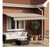 vidaXL Auvent rétractable électrique Beige et Anthracite 3 x 2,5 m, Auvent électrique Moderne, Ombre extérieure avec télécommande, abri en Aluminium, Protection Solaire écolo