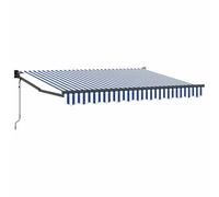 vidaXL Auvent rétractable électrique Bleu et Blanc 2,5 x 2 m, Auvent Électrique Moderne, Ombre Rétractable, Protection UV, Couverture de Terrasse Ajustable, Refuges de Jardin