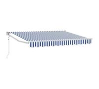 vidaXL Auvent rétractable électrique Bleu et Blanc 2,5 x 2 m, Auvent Électrique Moderne, Ombre Rétractable, Protection UV, Couverture de Terrasse Ajustable, Refuges de Jardin