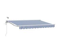Vidaxl Auvent Rétractable Électrique Bleu Et Blanc 3 X 2,5 M