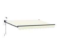 vidaXL Auvent rétractable électrique Crème 3,5 x 2,5 m, Store automatique, auvent électrique moderne, solution de protection solaire rétractable, couverture de patio en aluminium, abri extérieur, écla