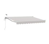 vidaXL Auvent rétractable électrique Gris Clair et Blanc 4,5 × 3,5 m