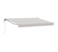 vidaXL Auvent rétractable électrique Gris Clair et Blanc 4,5 × 3,5 m, Auvent rétractable rectangulaire Moderne, Solution d'ombre pour patios, balcons, Jardins, résistant et Ajustable